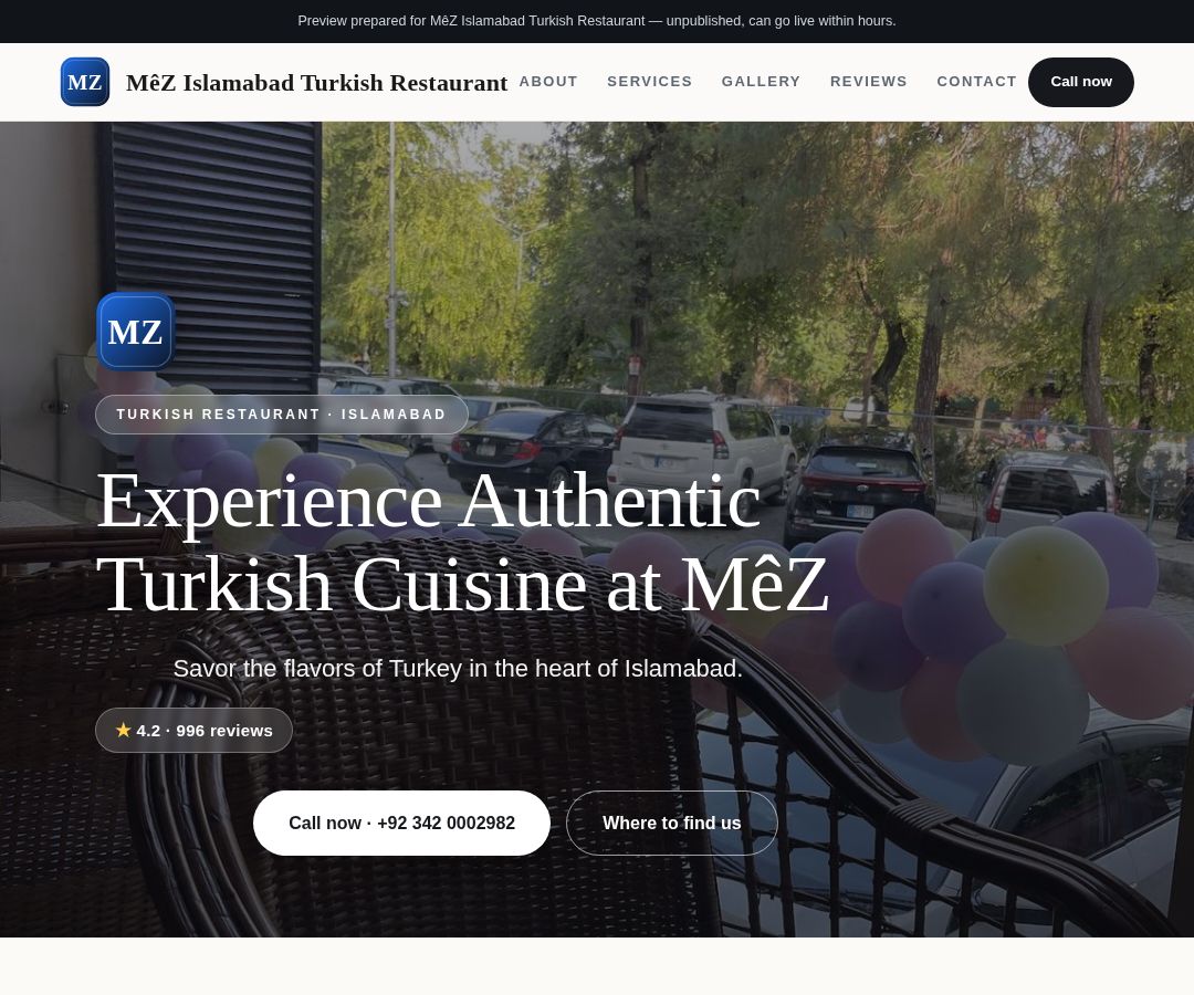 MêZ Islamabad Turkish Restaurant