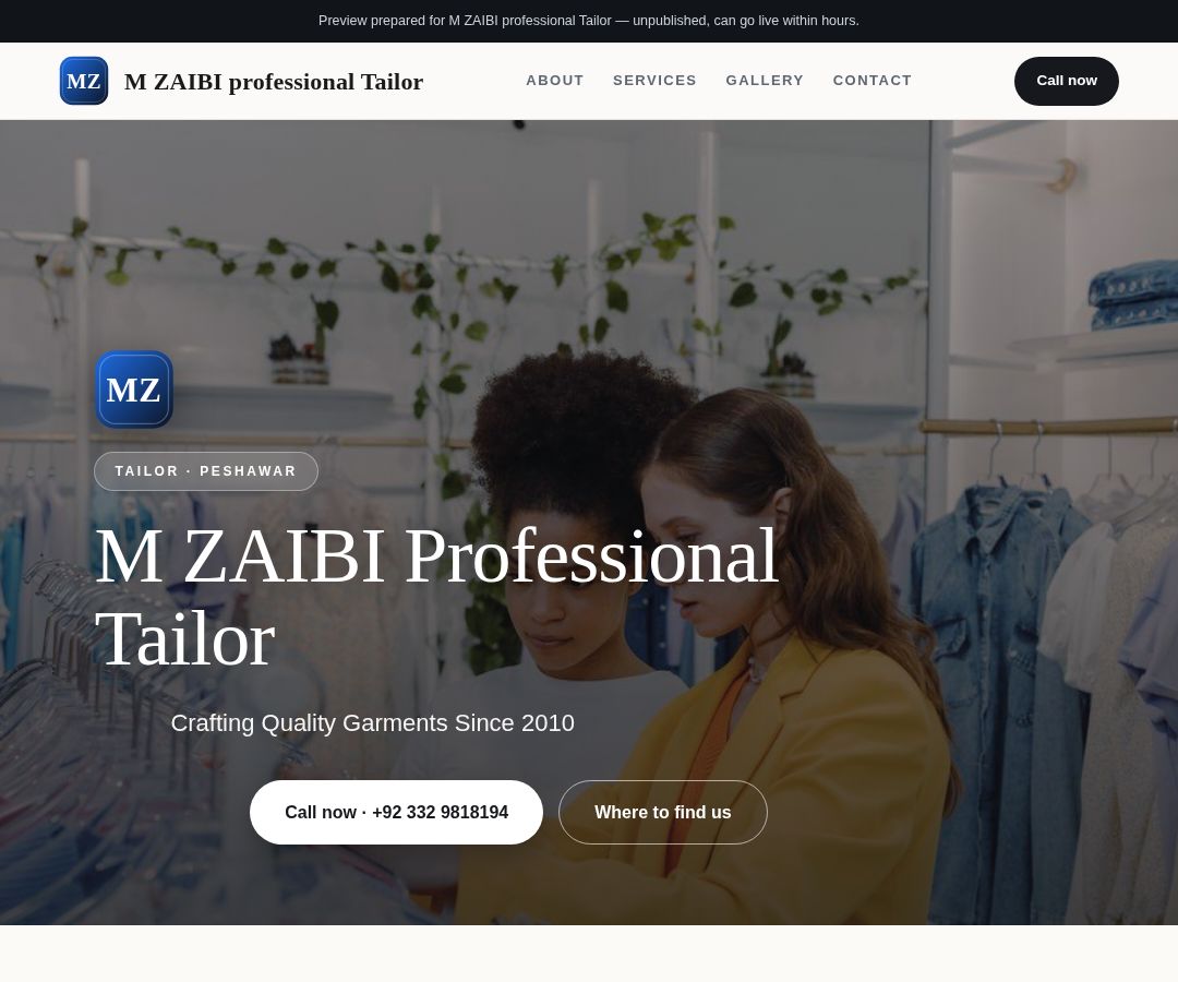 M ZAIBI professional Tailor