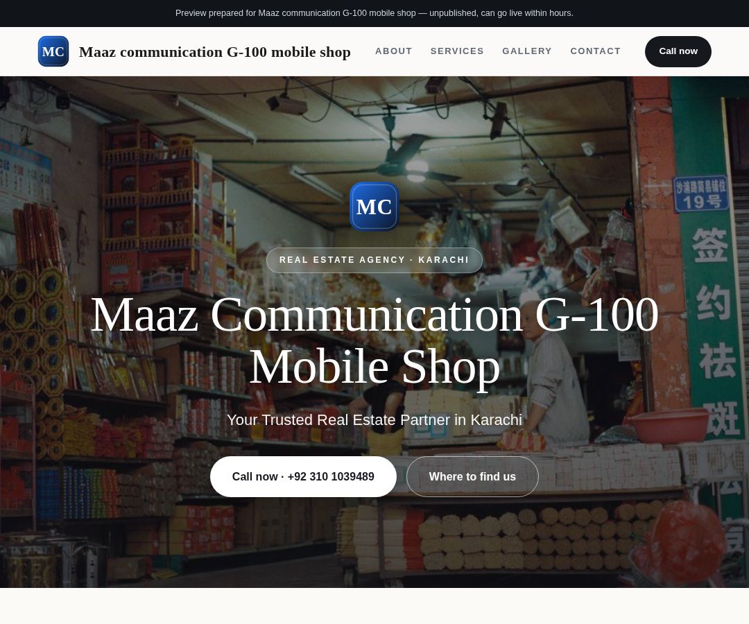 Maaz communication G-100 mobile shop