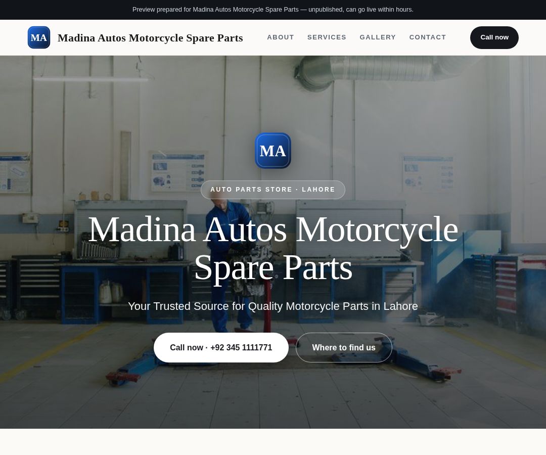 Madina Autos Motorcycle Spare Parts