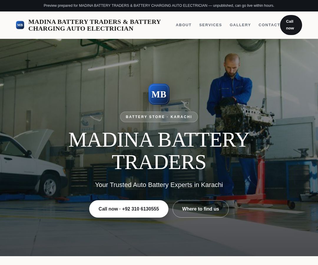MADINA BATTERY TRADERS & BATTERY CHARGING AUTO ELECTRICIAN