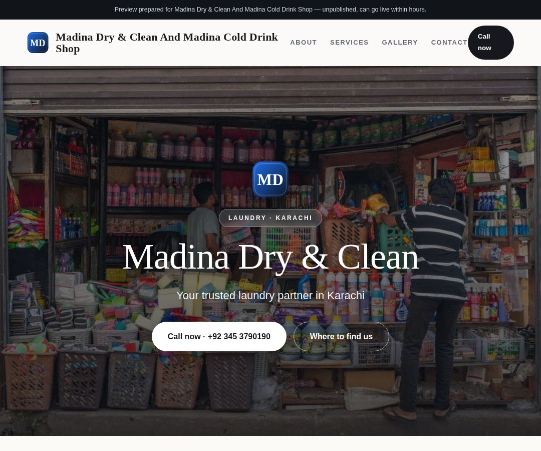Madina Dry & Clean And Madina Cold Drink Shop
