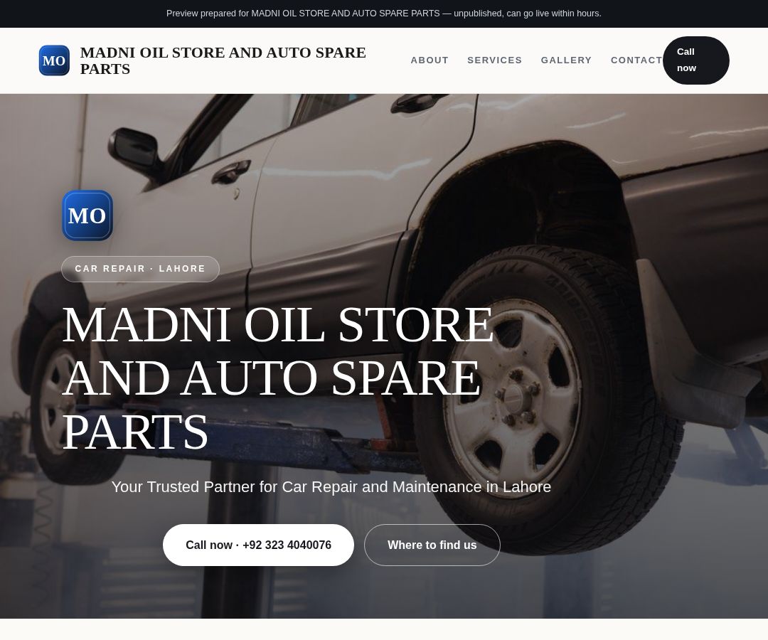 MADNI OIL STORE AND AUTO SPARE PARTS
