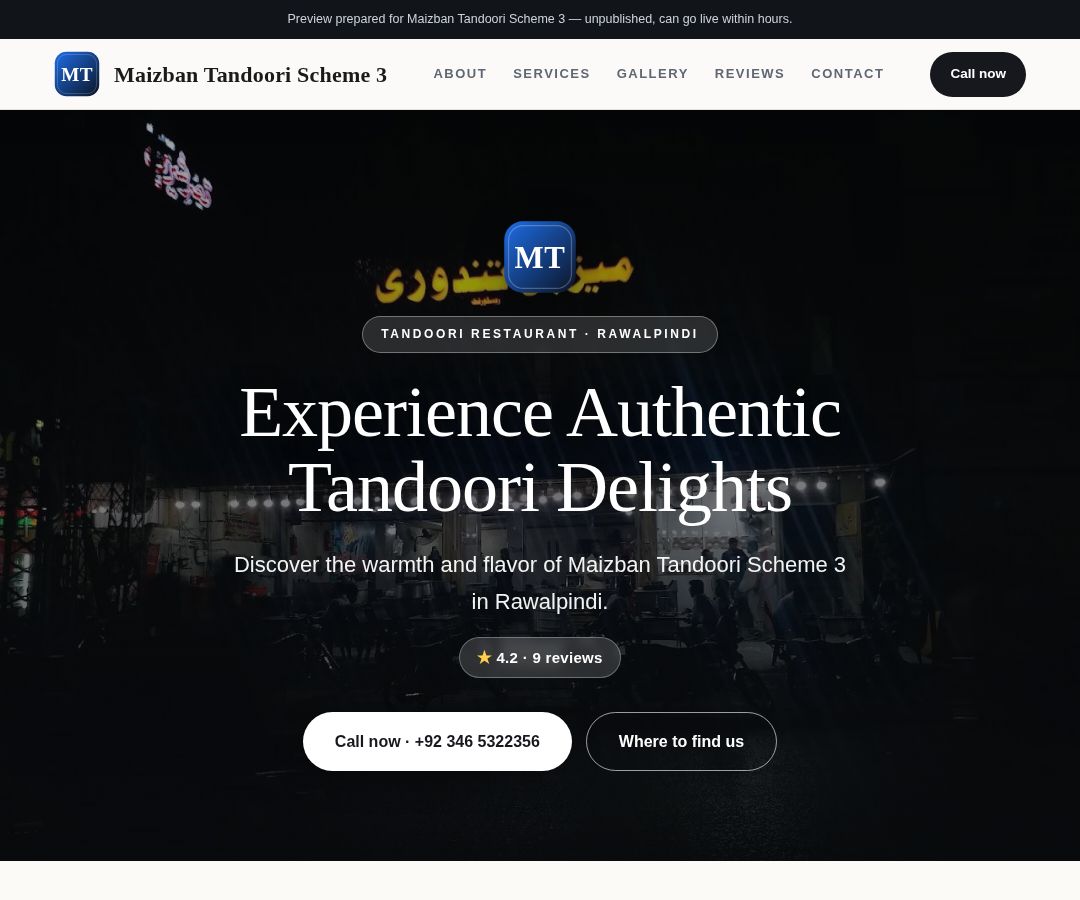Maizban Tandoori Scheme 3