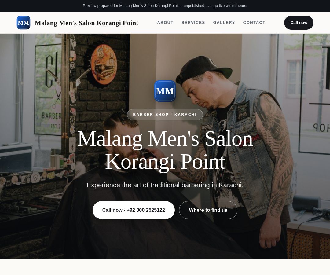 Malang Men's Salon Korangi Point