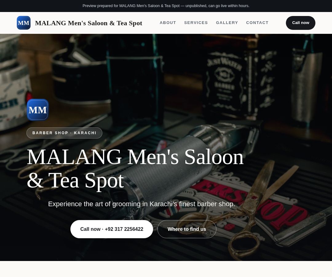 MALANG Men's Saloon & Tea Spot