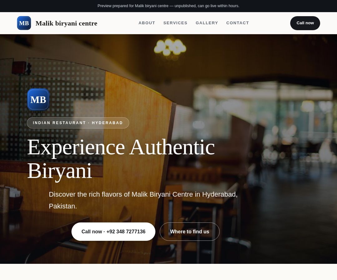 Malik biryani centre