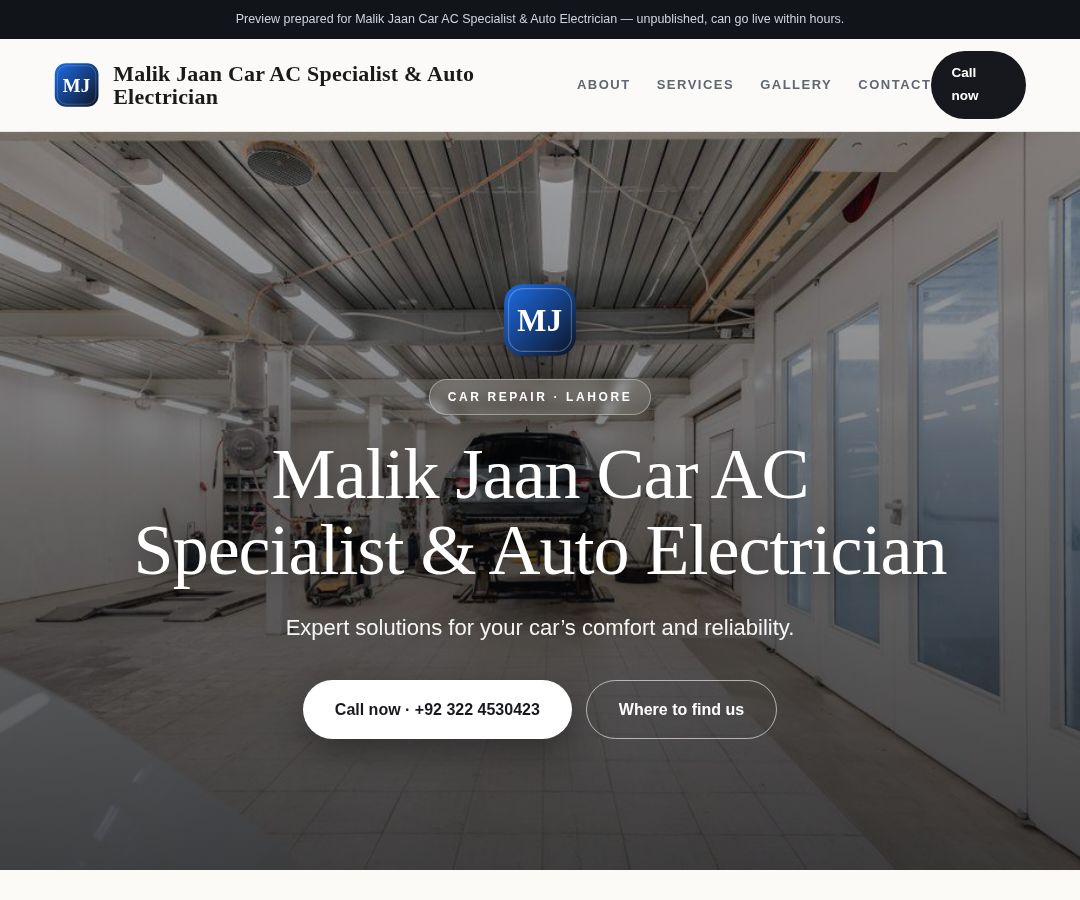 Malik Jaan Car AC Specialist & Auto Electrician
