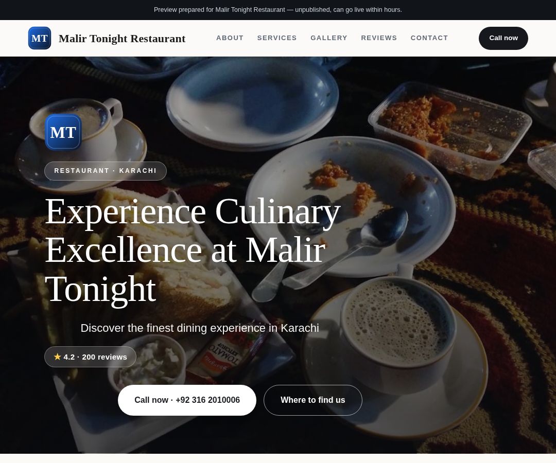 Malir Tonight Restaurant