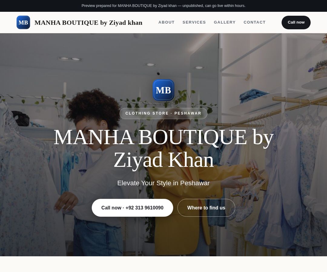 MANHA BOUTIQUE by Ziyad khan