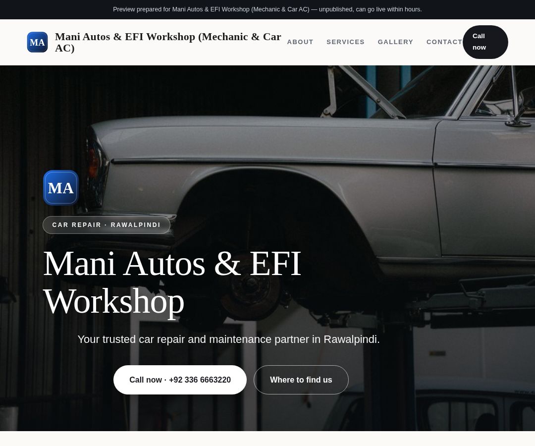Mani Autos & EFI Workshop (Mechanic & Car AC)