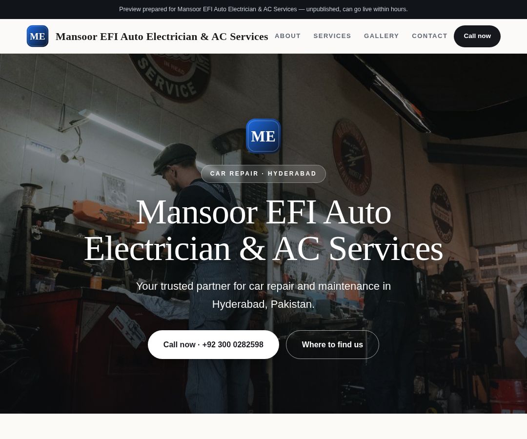 Mansoor EFI Auto Electrician & AC Services