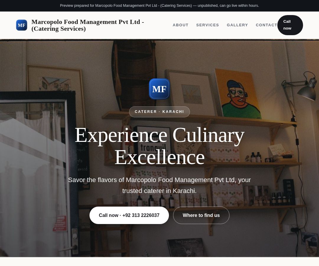 Marcopolo Food Management Pvt Ltd - (Catering Services)