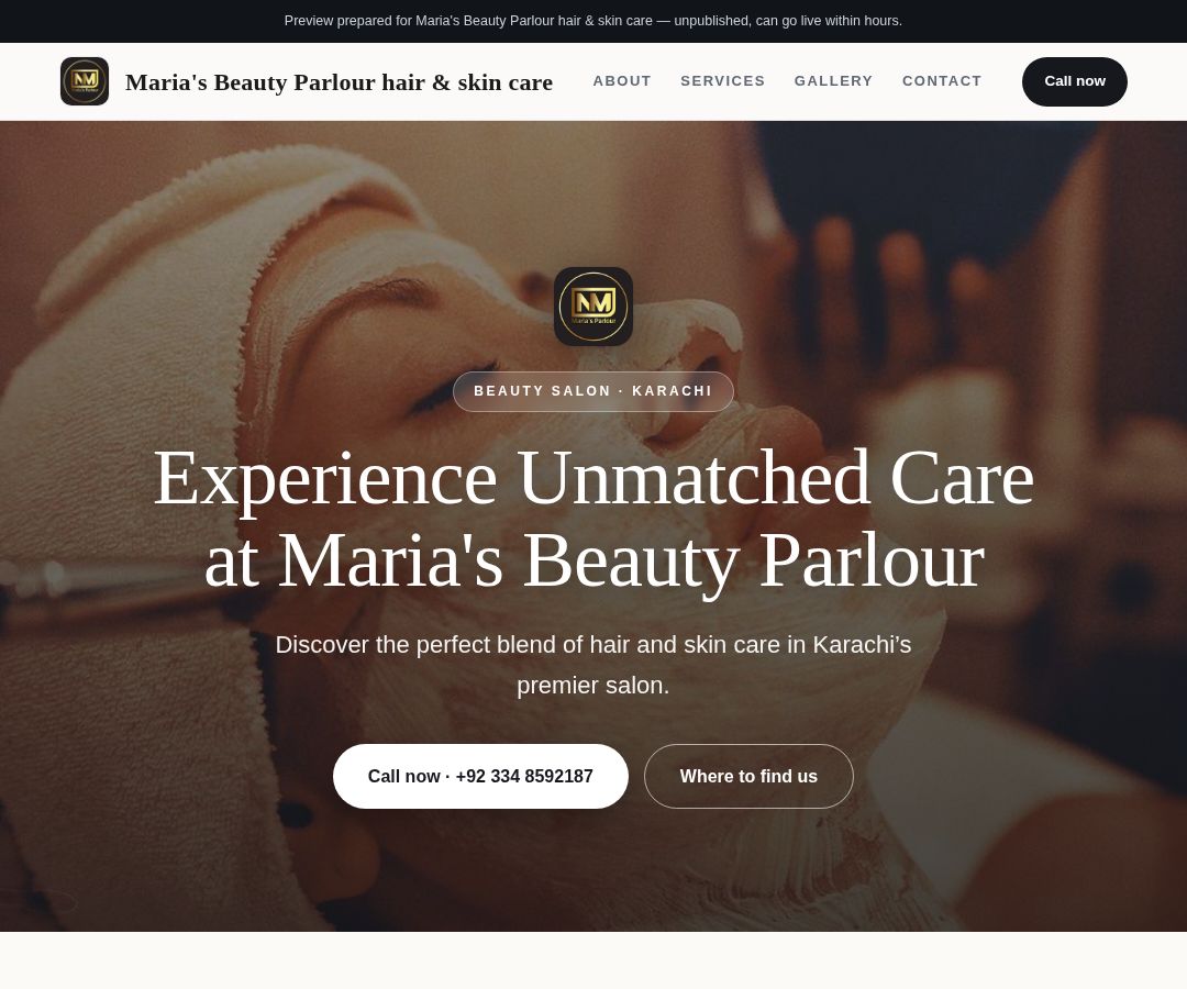 Maria's Beauty Parlour hair & skin care