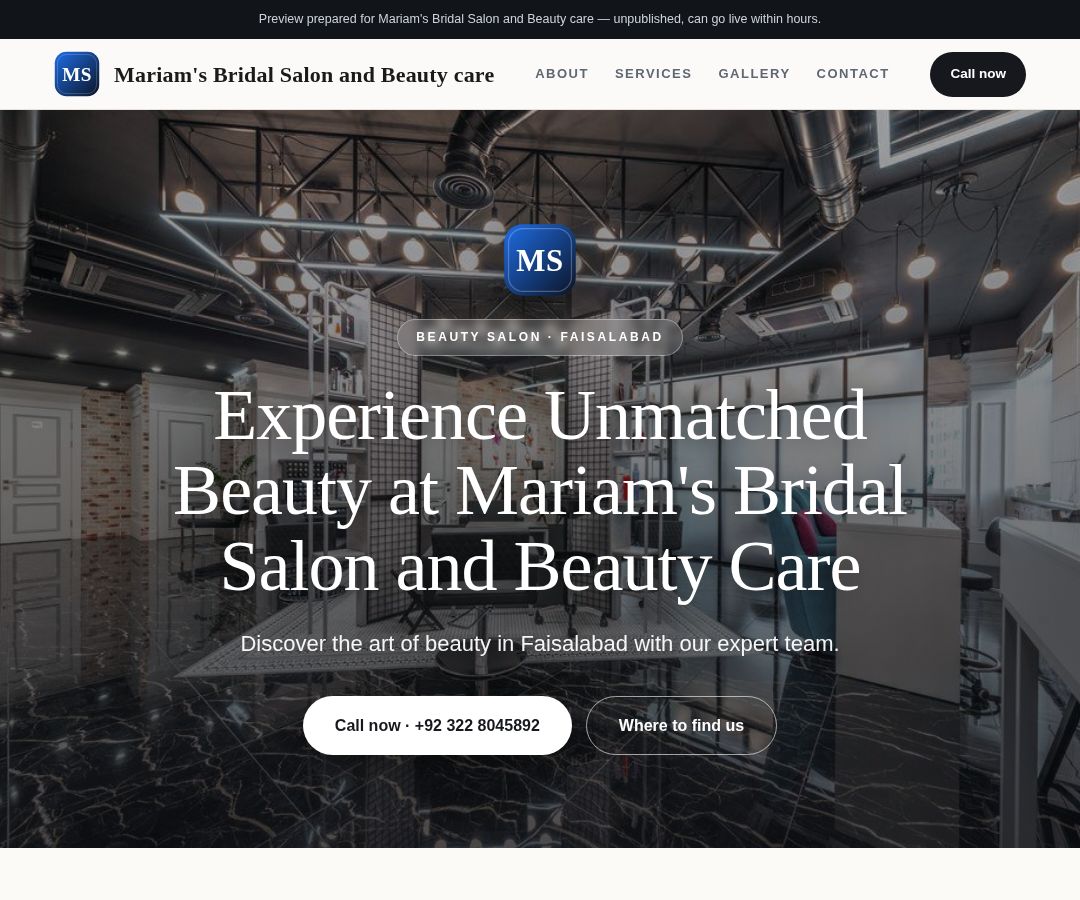Mariam's Bridal Salon and Beauty care