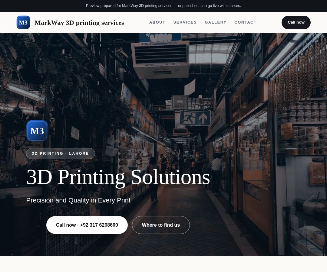 MarkWay 3D printing services