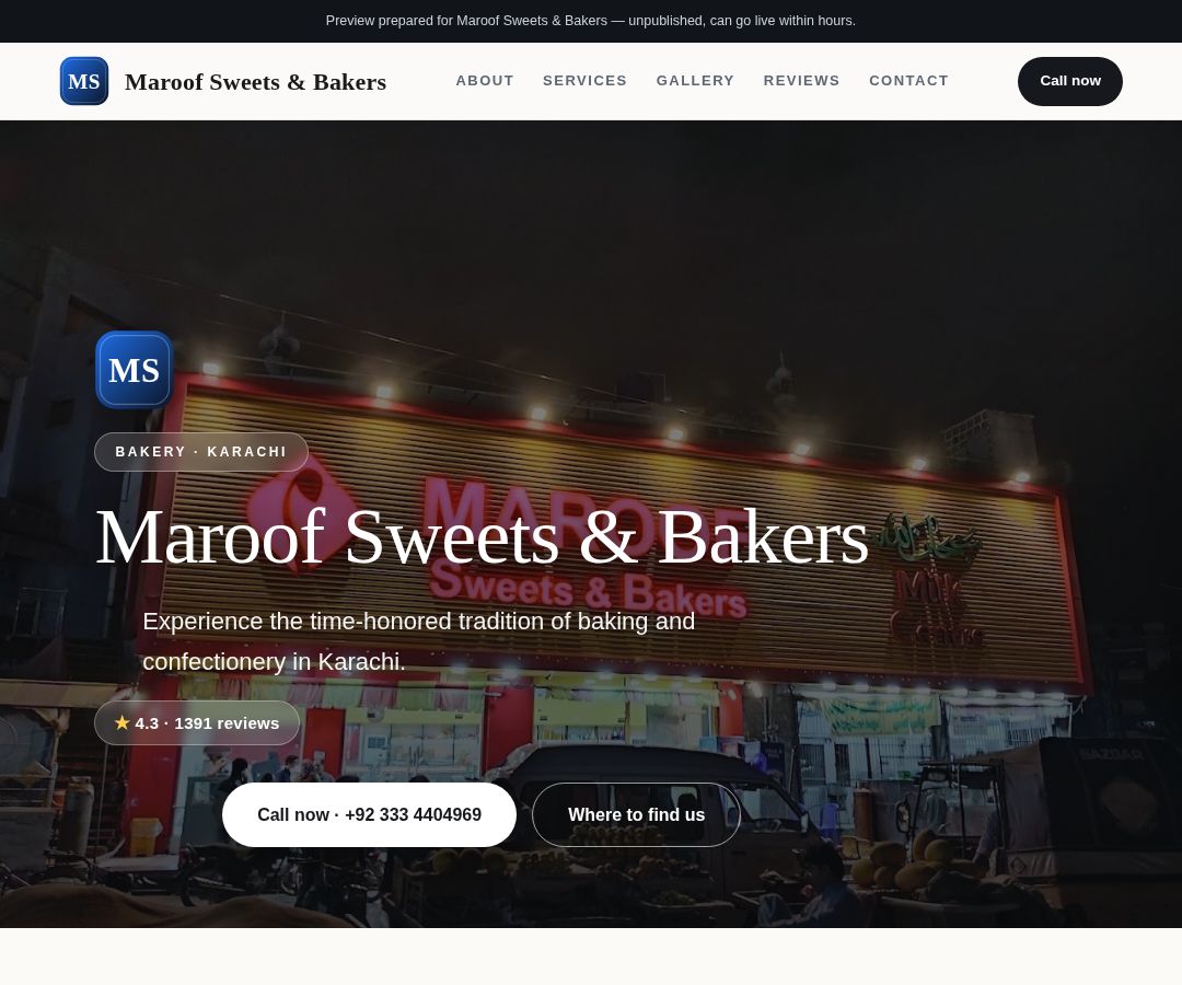 Maroof Sweets & Bakers