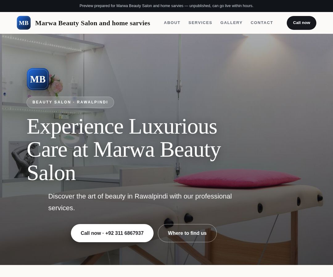 Marwa Beauty Salon and home sarvies