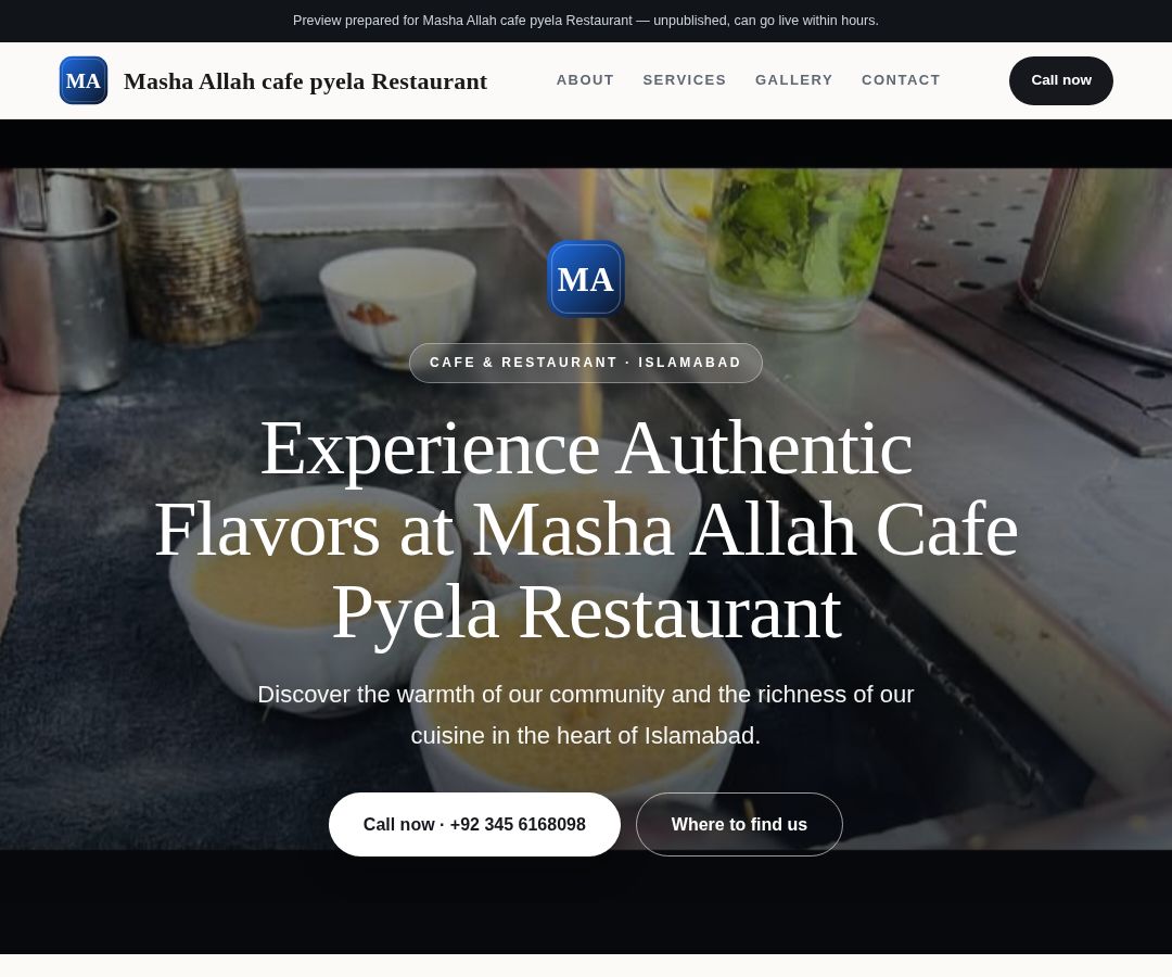 Masha Allah cafe pyela Restaurant