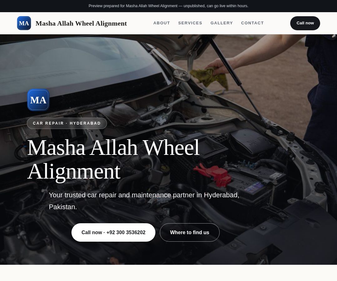 Masha Allah Wheel Alignment