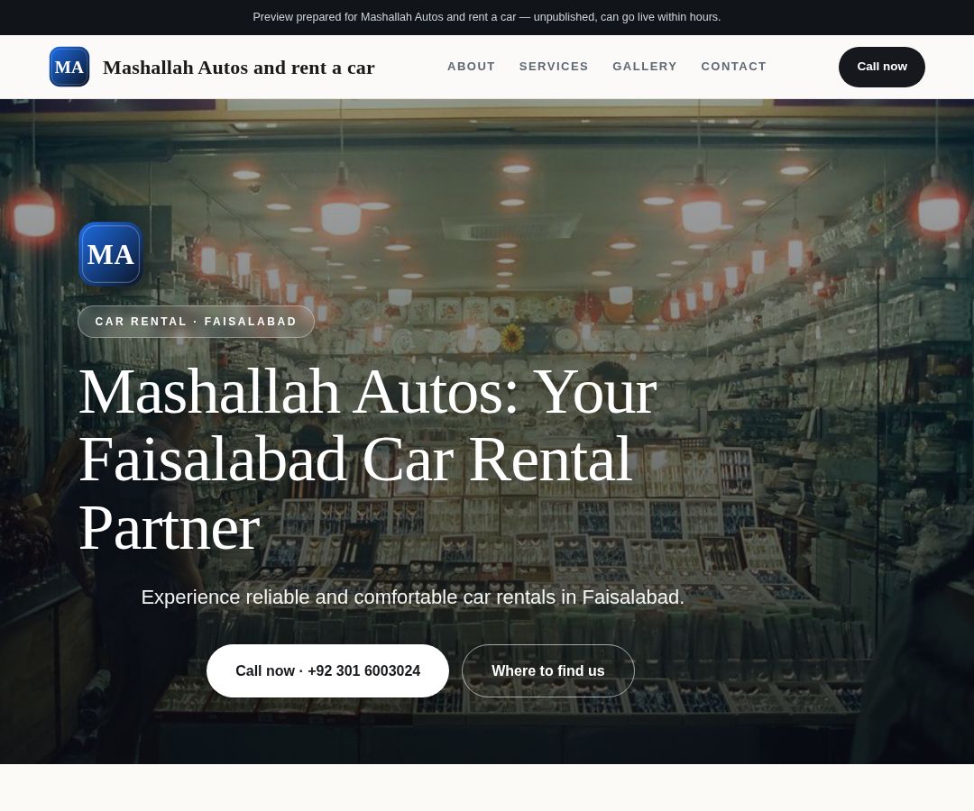 Mashallah Autos and rent a car