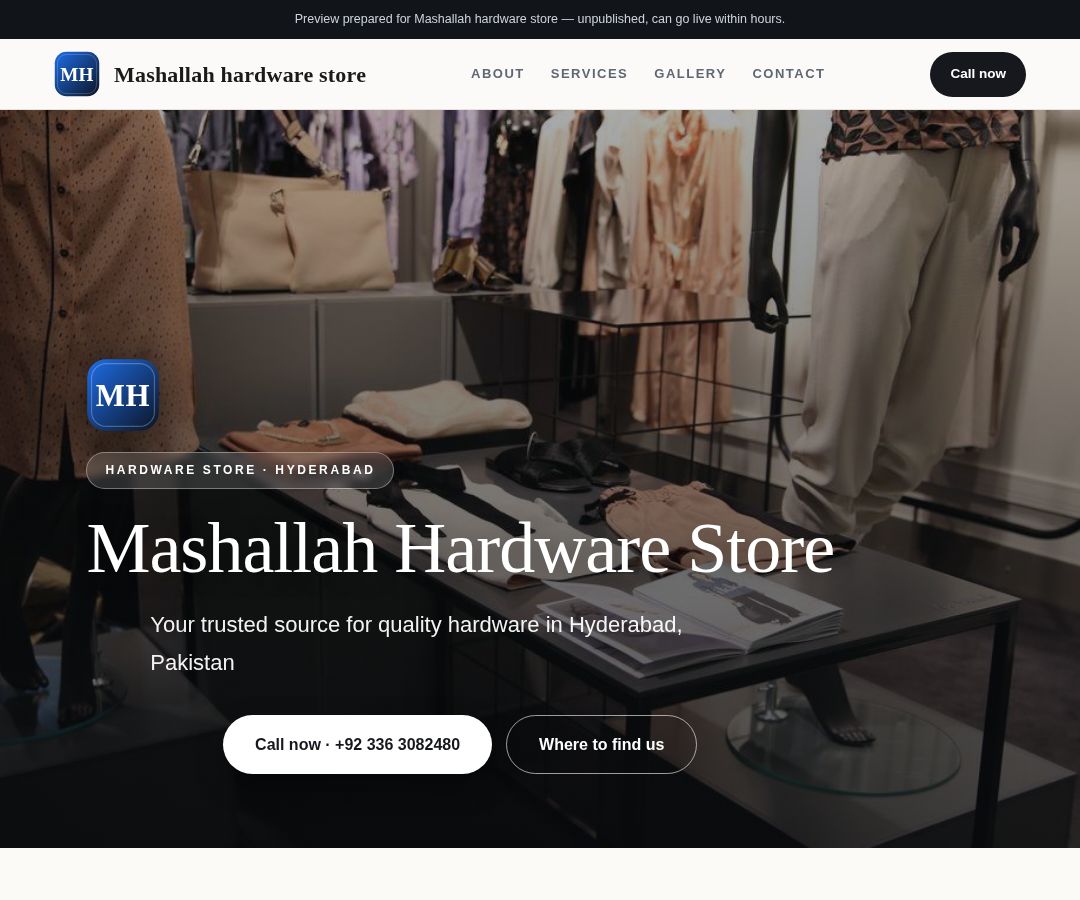 Mashallah hardware store