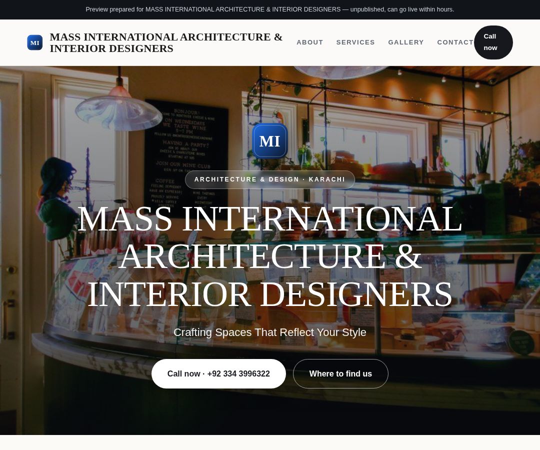 MASS INTERNATIONAL ARCHITECTURE & INTERIOR DESIGNERS