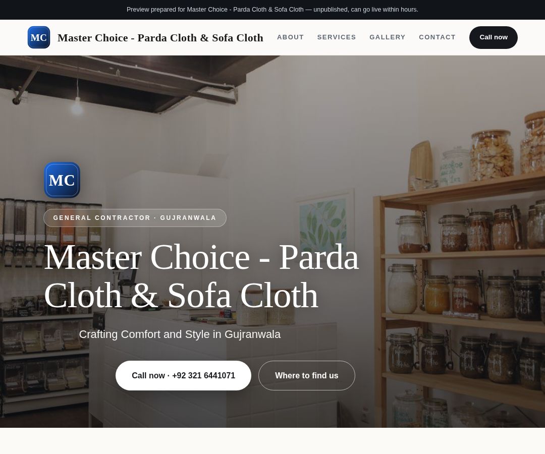 Master Choice - Parda Cloth & Sofa Cloth