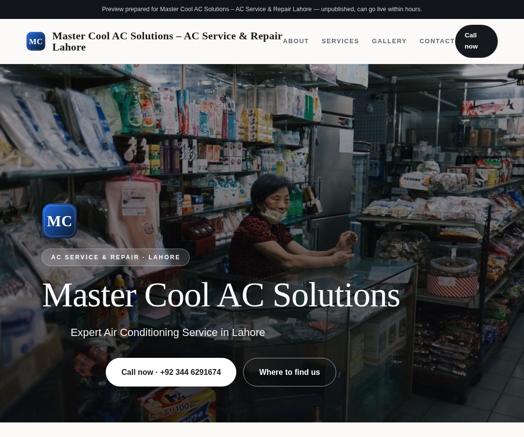 Master Cool AC Solutions – AC Service & Repair Lahore