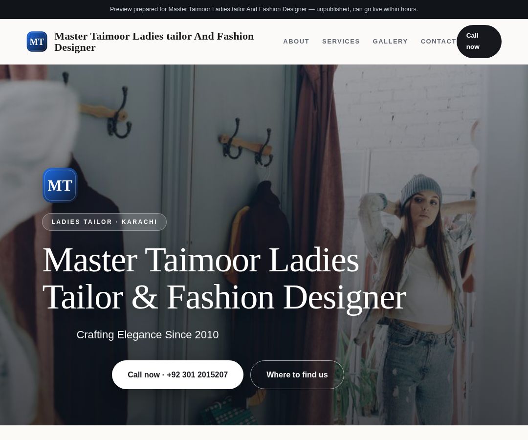 Master Taimoor Ladies tailor And Fashion Designer