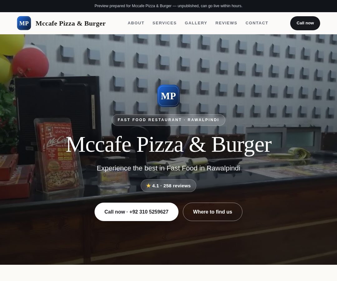 Mccafe Pizza & Burger