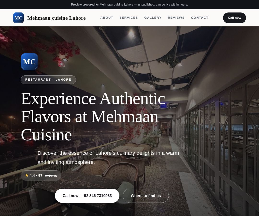 Mehmaan cuisine Lahore