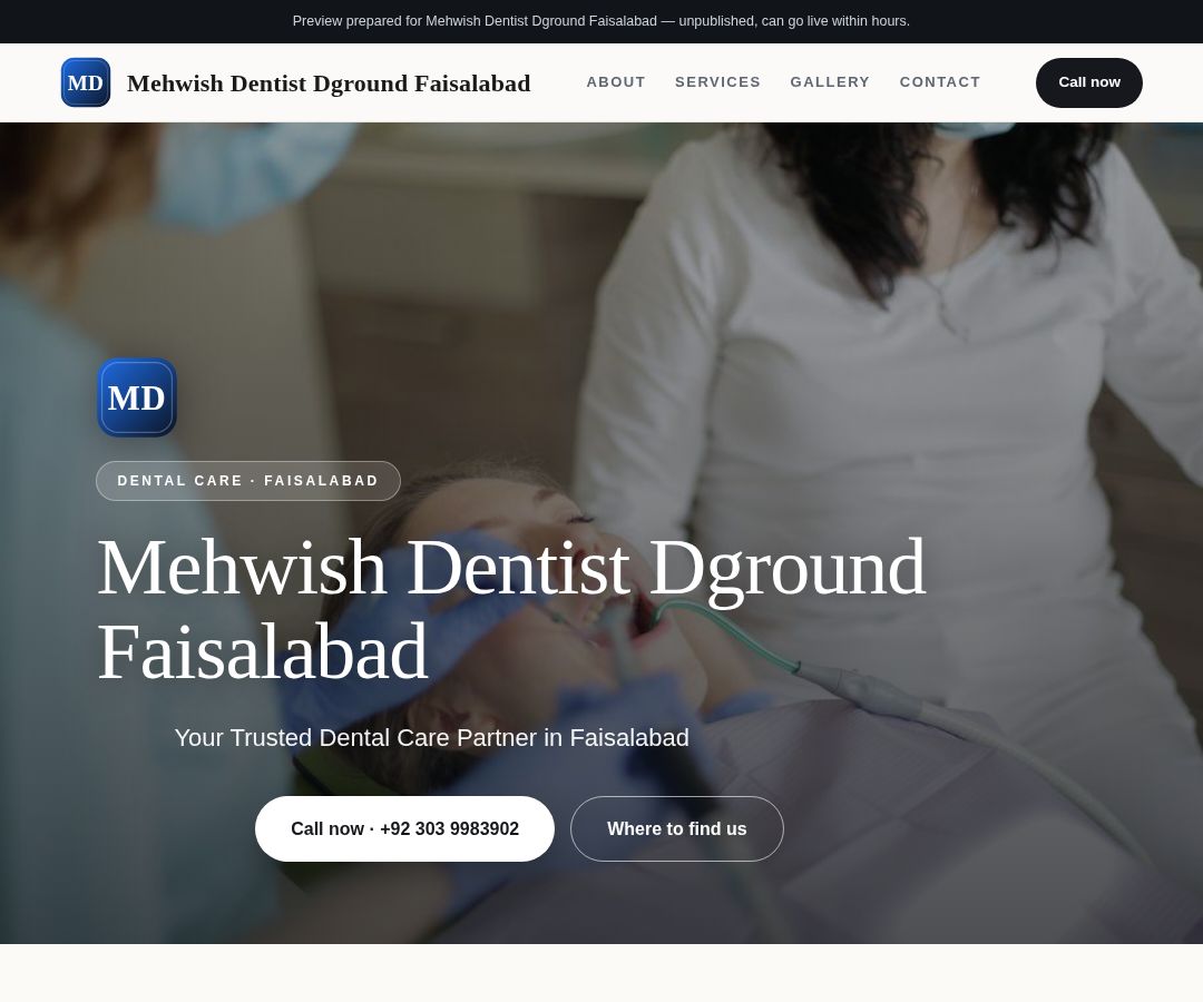 Mehwish Dentist Dground Faisalabad