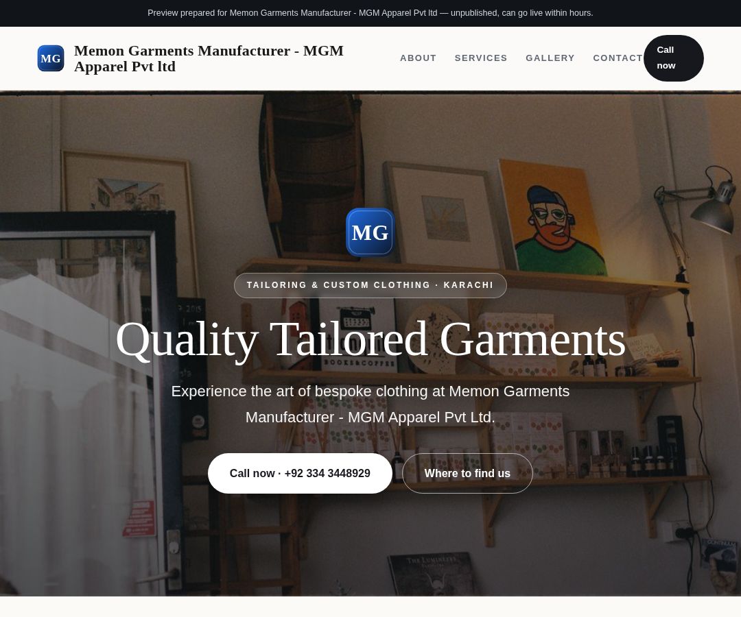 Memon Garments Manufacturer - MGM Apparel Pvt ltd