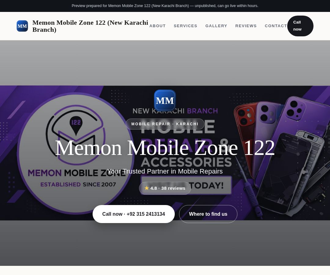 Memon Mobile Zone 122 (New Karachi Branch)