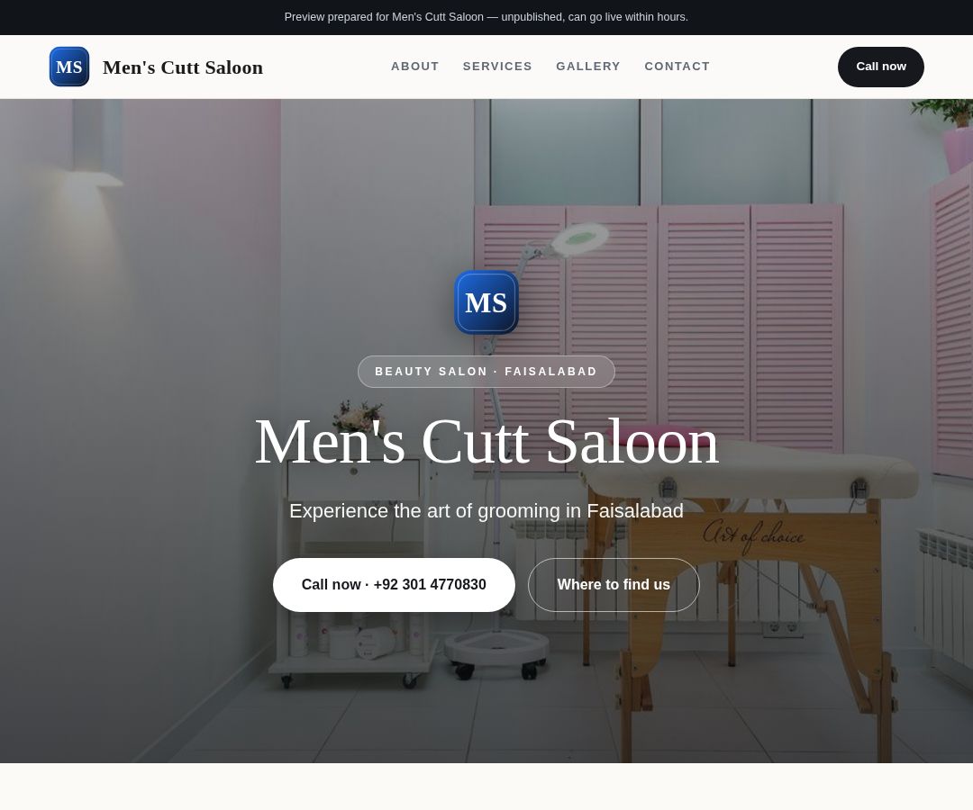 Men's Cutt Saloon