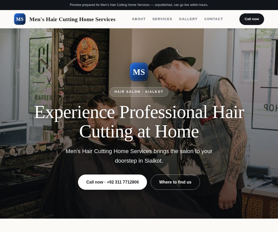 Men's Hair Cutting Home Services