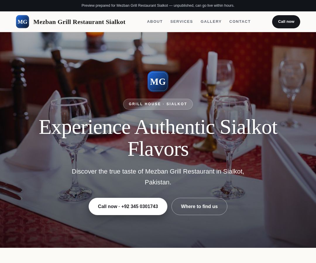 Mezban Grill Restaurant Sialkot