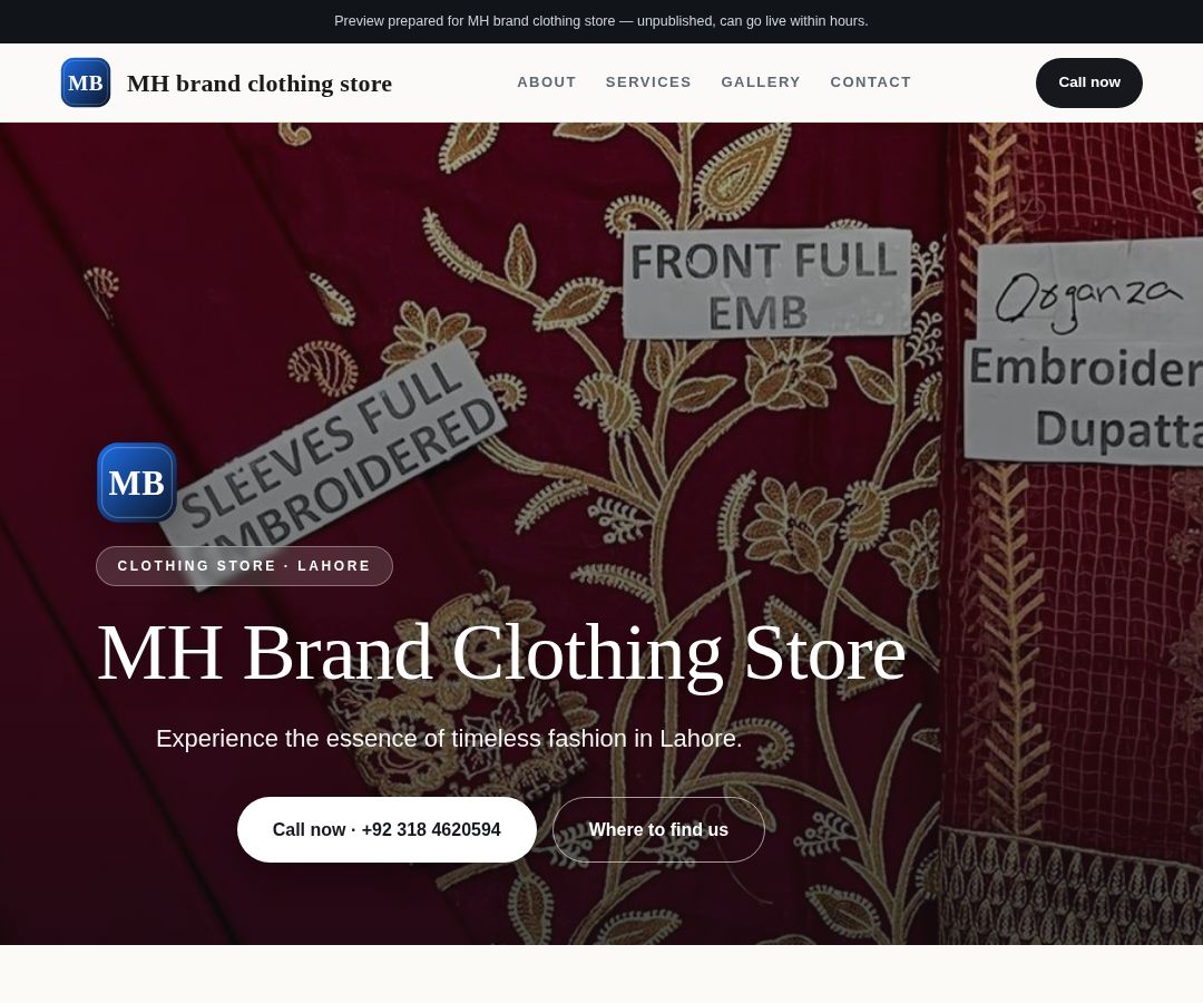 MH brand clothing store