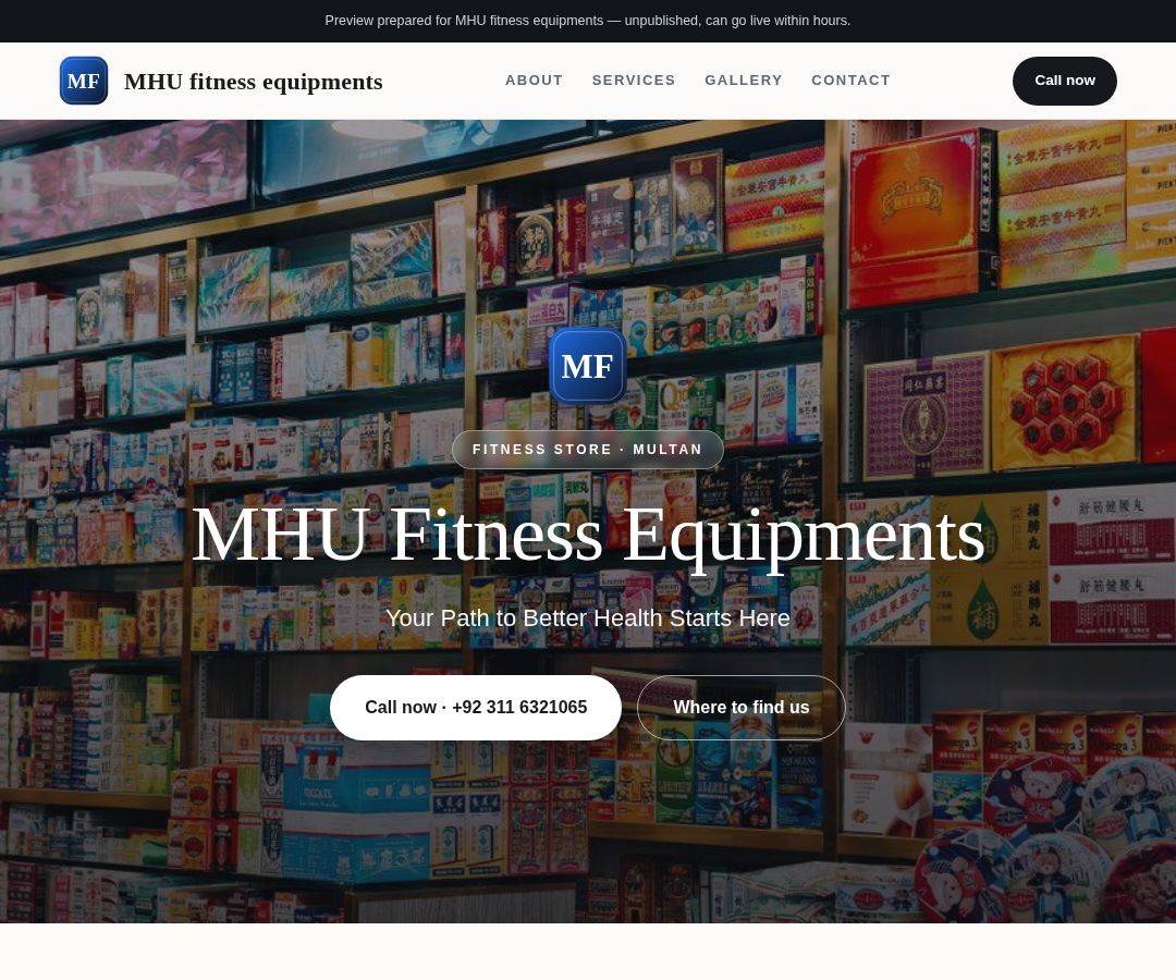 MHU fitness equipments