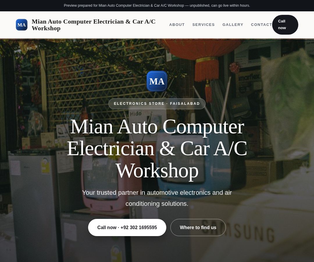 Mian Auto Computer Electrician & Car A/C Workshop