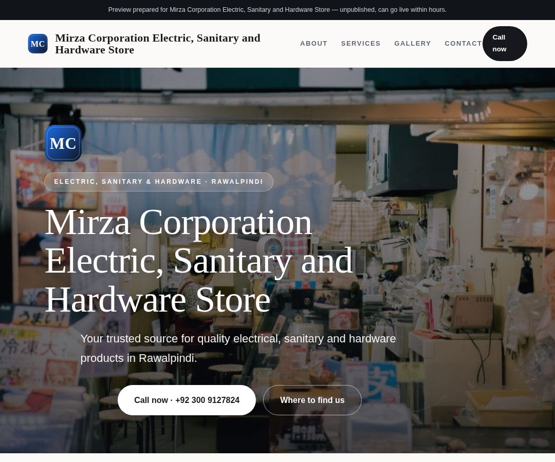 Mirza Corporation Electric, Sanitary and Hardware Store