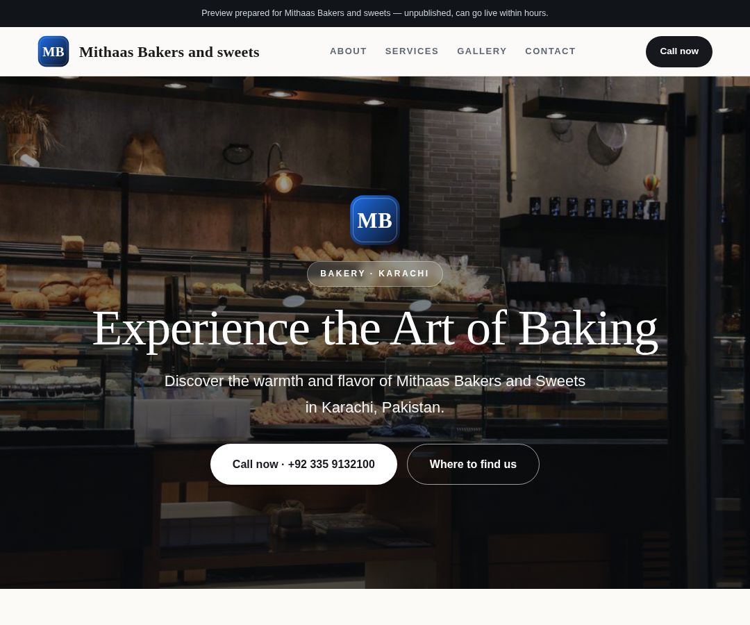 Mithaas Bakers and sweets