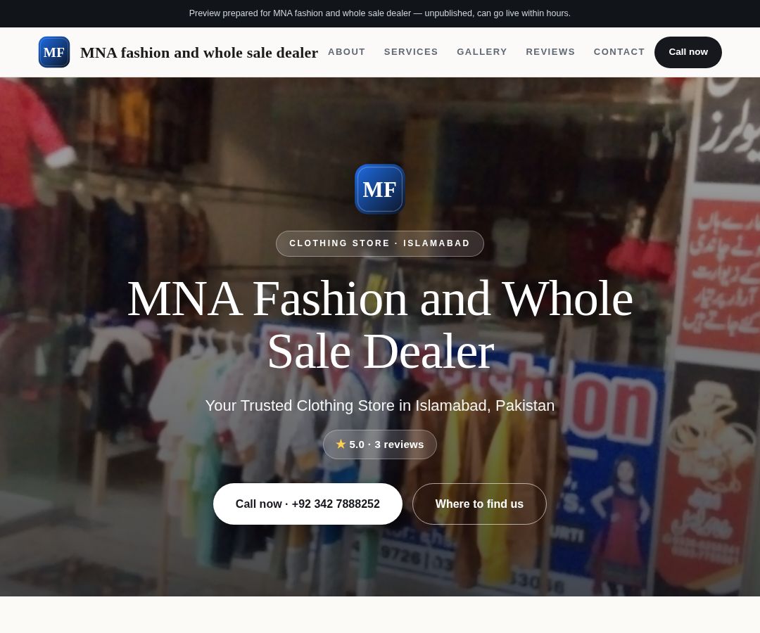 MNA fashion and whole sale dealer