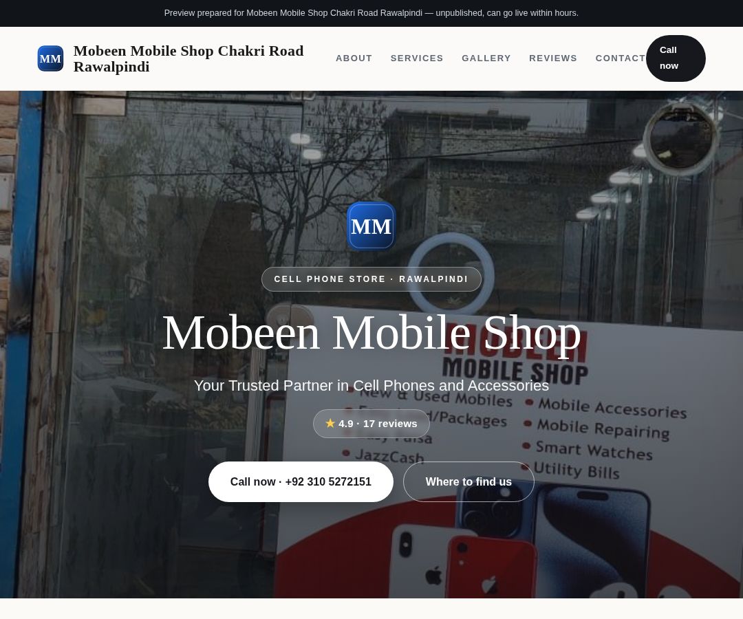 Mobeen Mobile Shop Chakri Road Rawalpindi