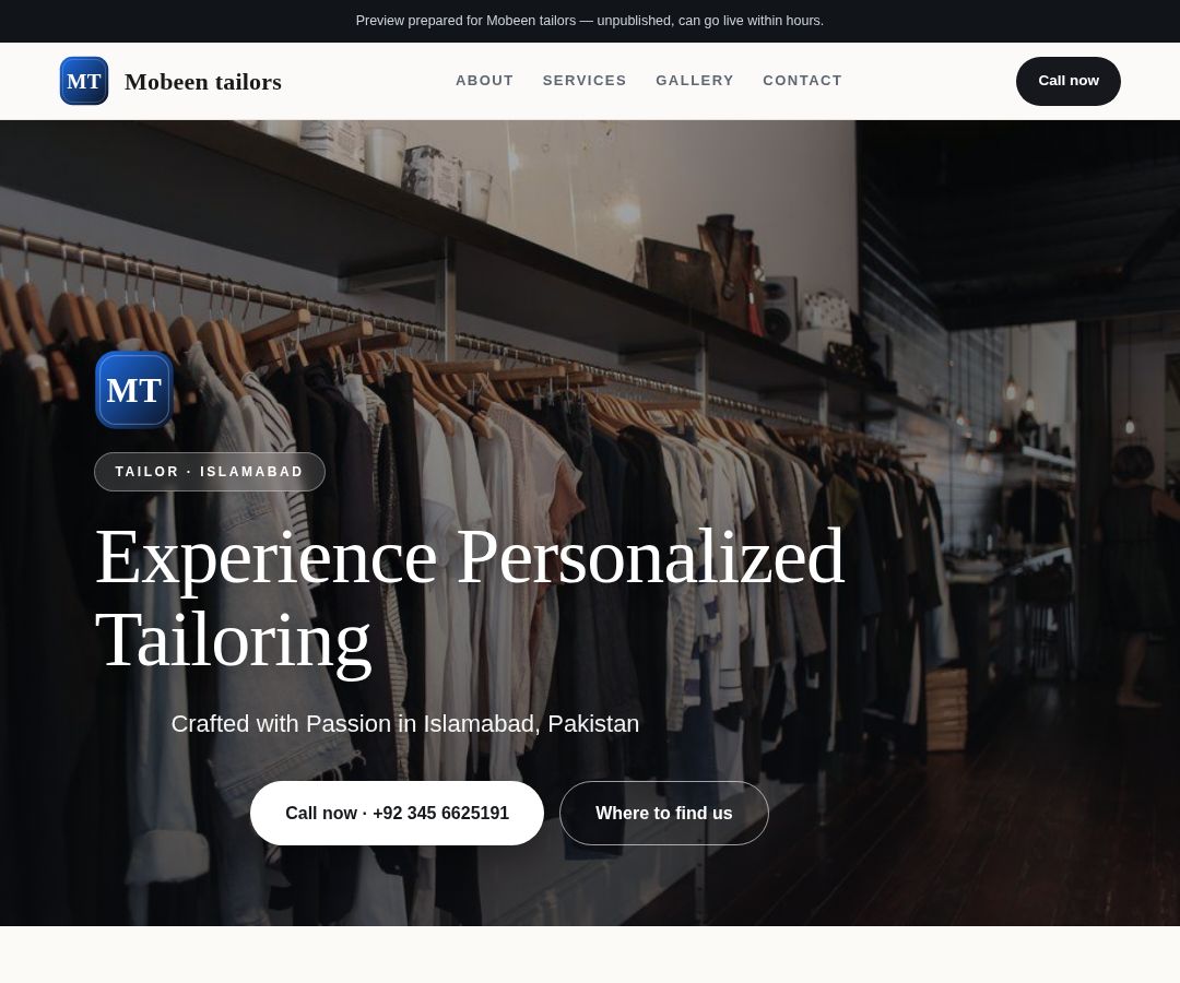 Mobeen tailors