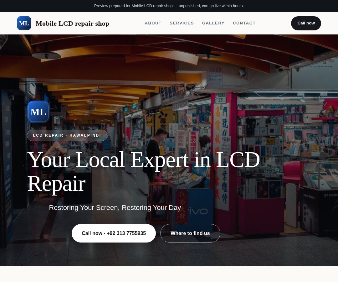 Mobile LCD repair shop