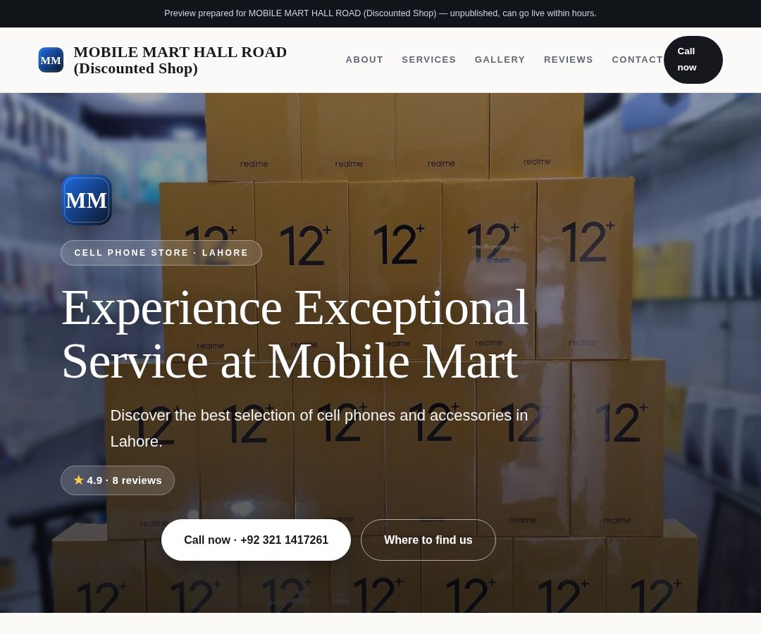 MOBILE MART HALL ROAD (Discounted Shop)