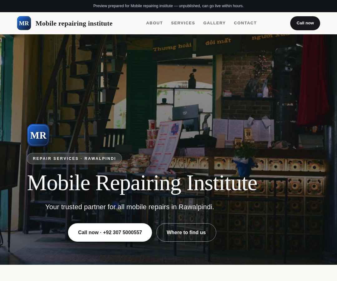 Mobile repairing institute