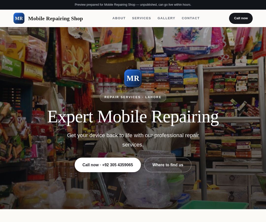 Mobile Repairing Shop